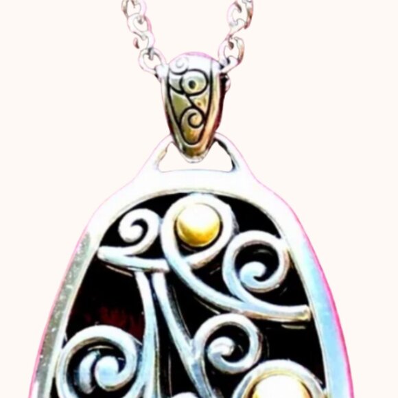 NWOT ⭐️ Brighton Silver & Gold Tone Pendant Necklace - Picture 8 of 16